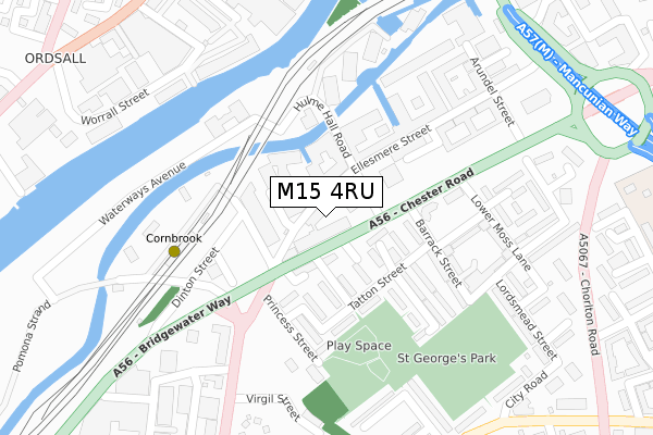 M15 4RU map - large scale - OS Open Zoomstack (Ordnance Survey)