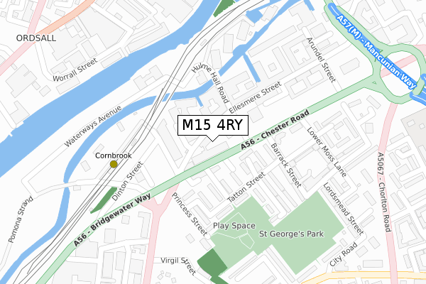 M15 4RY map - large scale - OS Open Zoomstack (Ordnance Survey)