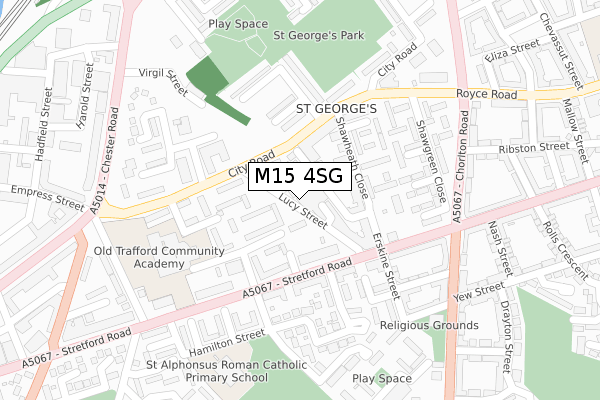 M15 4SG map - large scale - OS Open Zoomstack (Ordnance Survey)