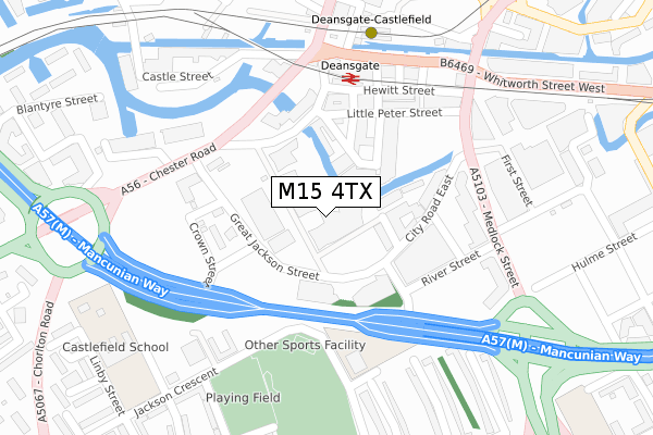 M15 4TX map - large scale - OS Open Zoomstack (Ordnance Survey)