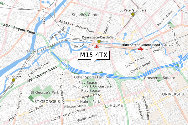 M15 4TX map - small scale - OS Open Zoomstack (Ordnance Survey)