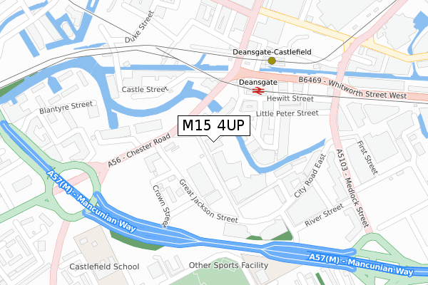 M15 4UP map - large scale - OS Open Zoomstack (Ordnance Survey)