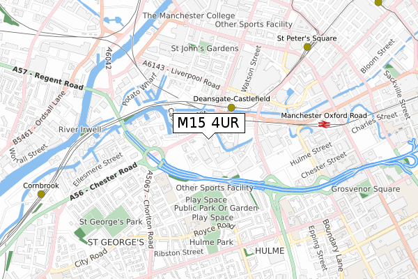 M15 4UR map - small scale - OS Open Zoomstack (Ordnance Survey)