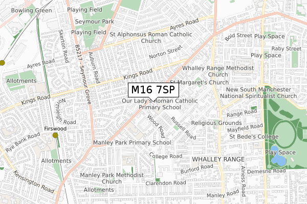 M16 7SP map - small scale - OS Open Zoomstack (Ordnance Survey)