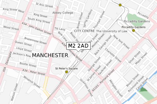 M2 2AD map - large scale - OS Open Zoomstack (Ordnance Survey)