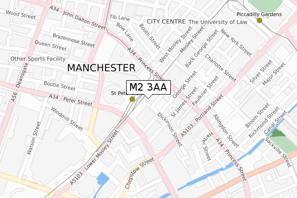 M2 3AA map - large scale - OS Open Zoomstack (Ordnance Survey)