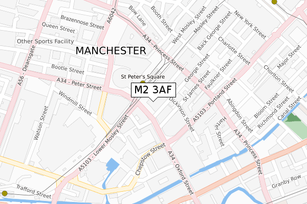 M2 3AF map - large scale - OS Open Zoomstack (Ordnance Survey)