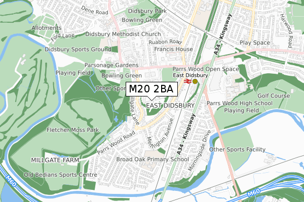 M20 2BA map - small scale - OS Open Zoomstack (Ordnance Survey)