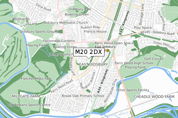 M20 2DX map - small scale - OS Open Zoomstack (Ordnance Survey)