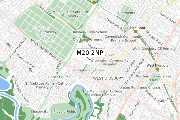 M20 2NP map - small scale - OS Open Zoomstack (Ordnance Survey)