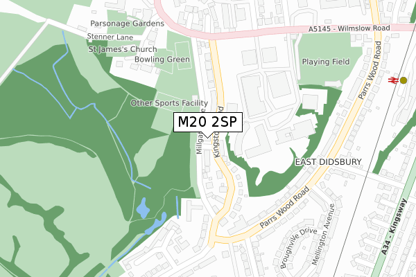 M20 2SP map - large scale - OS Open Zoomstack (Ordnance Survey)