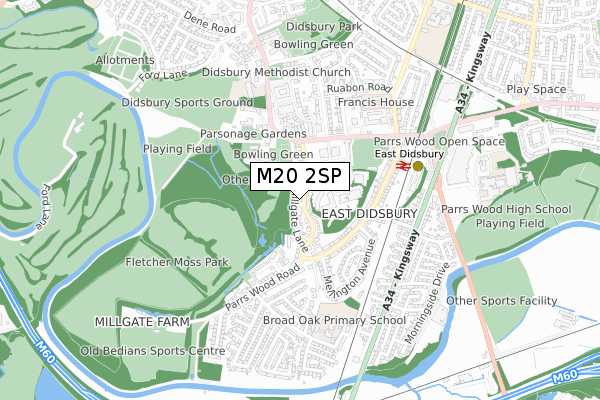 M20 2SP map - small scale - OS Open Zoomstack (Ordnance Survey)