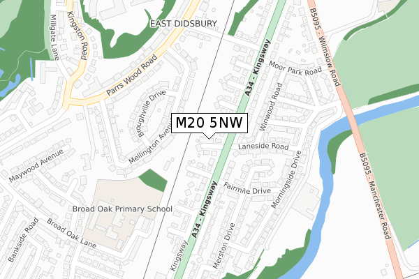 M20 5NW map - large scale - OS Open Zoomstack (Ordnance Survey)