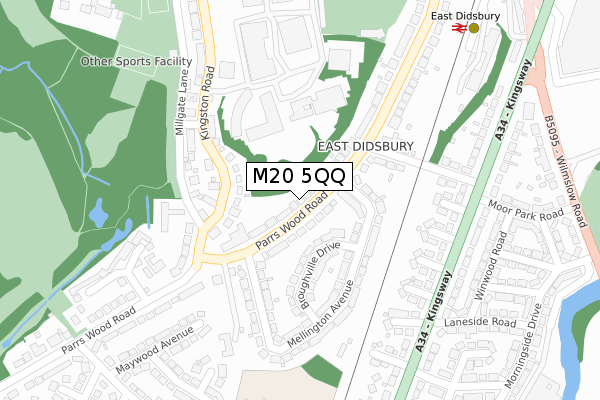 M20 5QQ map - large scale - OS Open Zoomstack (Ordnance Survey)