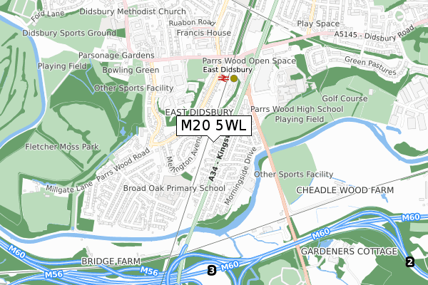 M20 5WL map - small scale - OS Open Zoomstack (Ordnance Survey)