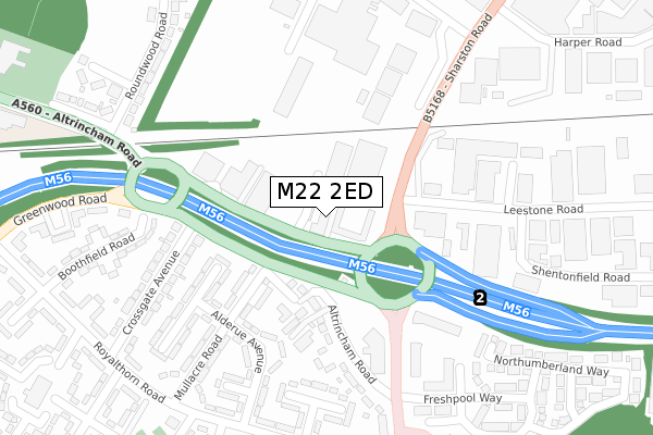 M22 2ED map - large scale - OS Open Zoomstack (Ordnance Survey)