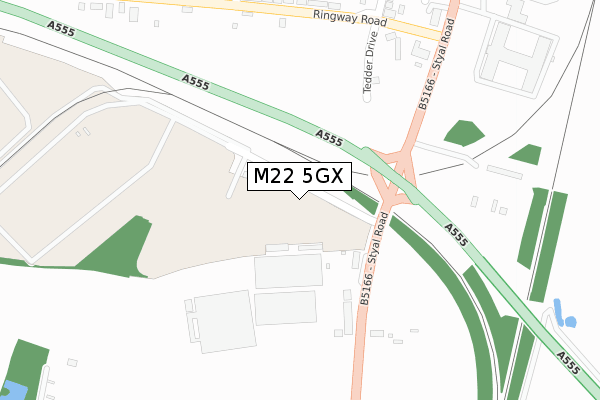 M22 5GX map - large scale - OS Open Zoomstack (Ordnance Survey)