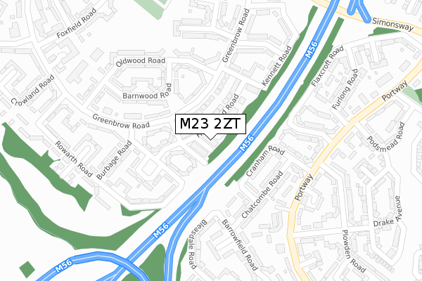 M23 2ZT map - large scale - OS Open Zoomstack (Ordnance Survey)