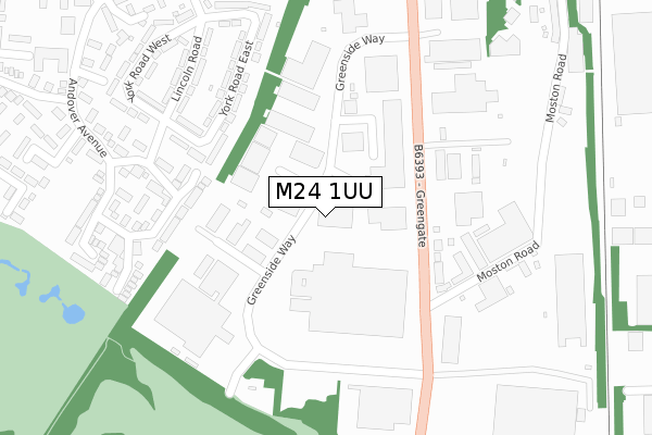 M24 1UU map - large scale - OS Open Zoomstack (Ordnance Survey)