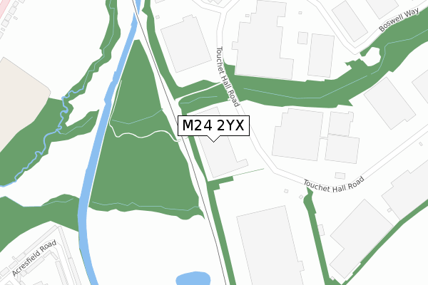 M24 2YX map - large scale - OS Open Zoomstack (Ordnance Survey)