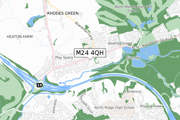 M24 4QH map - small scale - OS Open Zoomstack (Ordnance Survey)