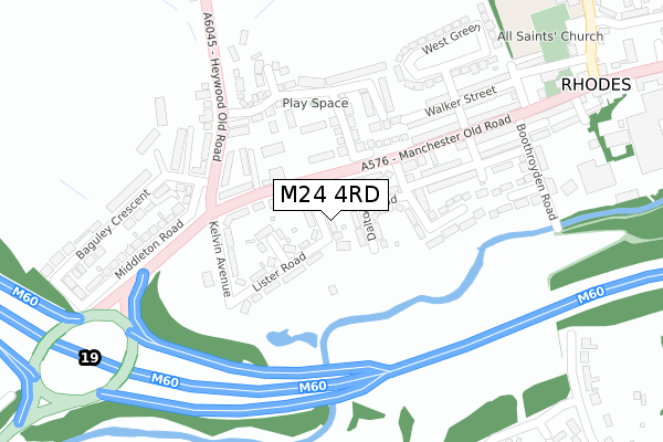 M24 4RD map - large scale - OS Open Zoomstack (Ordnance Survey)