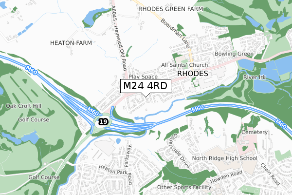 M24 4RD map - small scale - OS Open Zoomstack (Ordnance Survey)