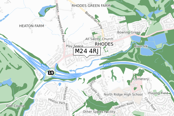 M24 4RJ map - small scale - OS Open Zoomstack (Ordnance Survey)