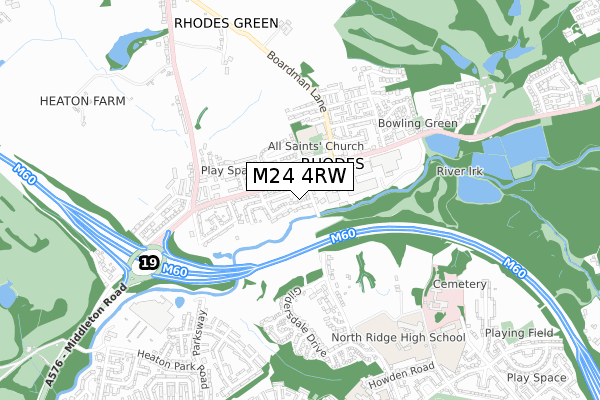 M24 4RW map - small scale - OS Open Zoomstack (Ordnance Survey)