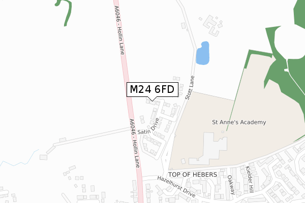 M24 6FD map - large scale - OS Open Zoomstack (Ordnance Survey)