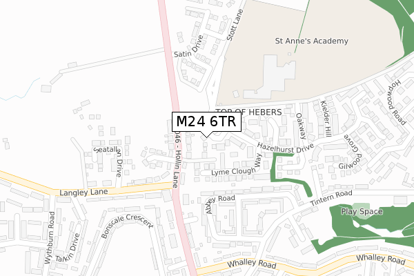 M24 6TR map - large scale - OS Open Zoomstack (Ordnance Survey)