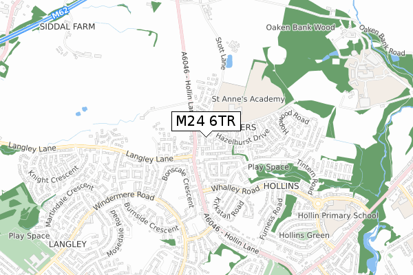 M24 6TR map - small scale - OS Open Zoomstack (Ordnance Survey)