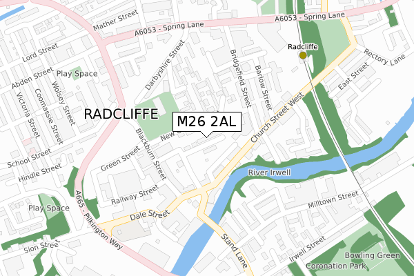 M26 2AL map - large scale - OS Open Zoomstack (Ordnance Survey)