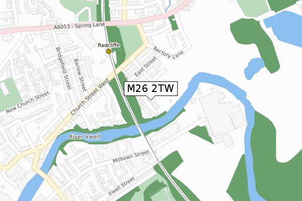 M26 2TW map - large scale - OS Open Zoomstack (Ordnance Survey)