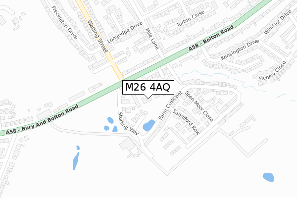 M26 4AQ map - large scale - OS Open Zoomstack (Ordnance Survey)