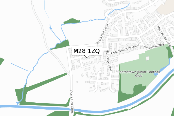 M28 1ZQ map - large scale - OS Open Zoomstack (Ordnance Survey)