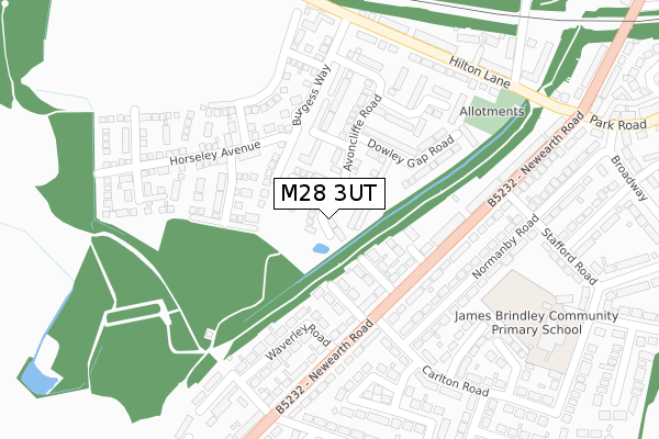 M28 3UT map - large scale - OS Open Zoomstack (Ordnance Survey)