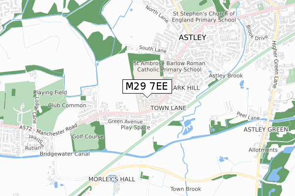 M29 7EE map - small scale - OS Open Zoomstack (Ordnance Survey)