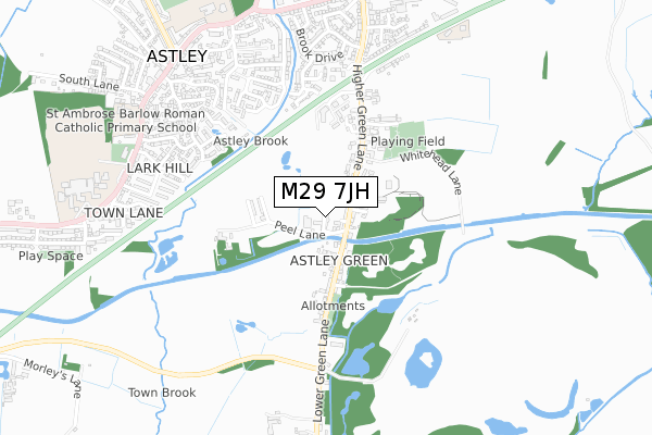 M29 7JH map - small scale - OS Open Zoomstack (Ordnance Survey)