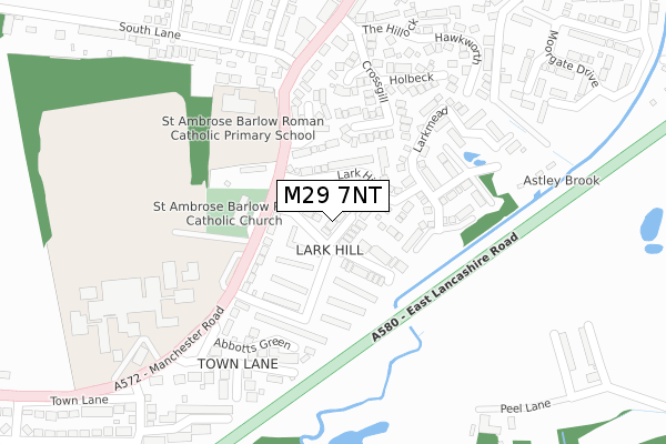 M29 7NT map - large scale - OS Open Zoomstack (Ordnance Survey)