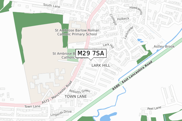 M29 7SA map - large scale - OS Open Zoomstack (Ordnance Survey)