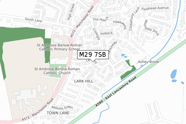 M29 7SB map - large scale - OS Open Zoomstack (Ordnance Survey)