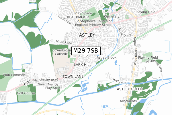 M29 7SB map - small scale - OS Open Zoomstack (Ordnance Survey)