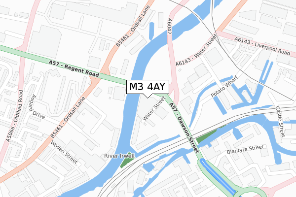 M3 4AY map - large scale - OS Open Zoomstack (Ordnance Survey)