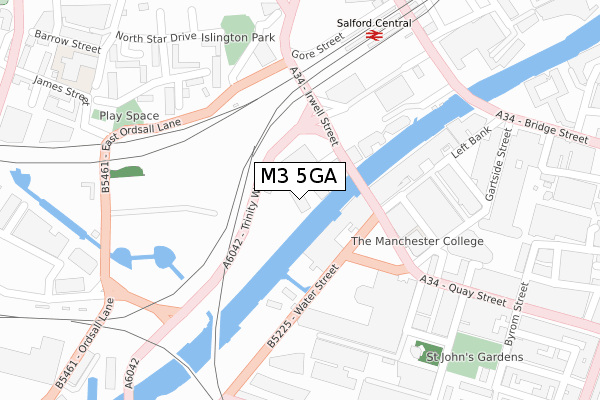 M3 5GA map - large scale - OS Open Zoomstack (Ordnance Survey)