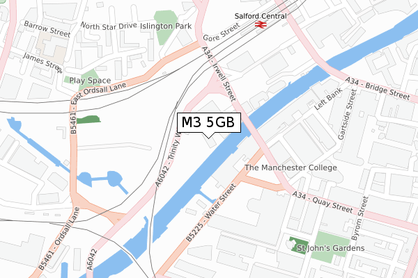 M3 5GB map - large scale - OS Open Zoomstack (Ordnance Survey)