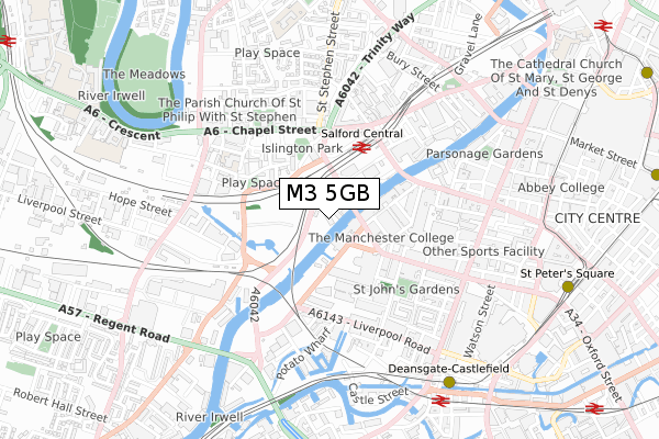 M3 5GB map - small scale - OS Open Zoomstack (Ordnance Survey)