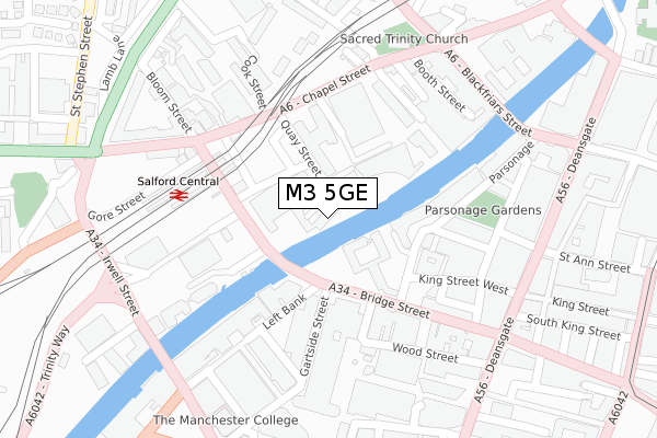 M3 5GE map - large scale - OS Open Zoomstack (Ordnance Survey)