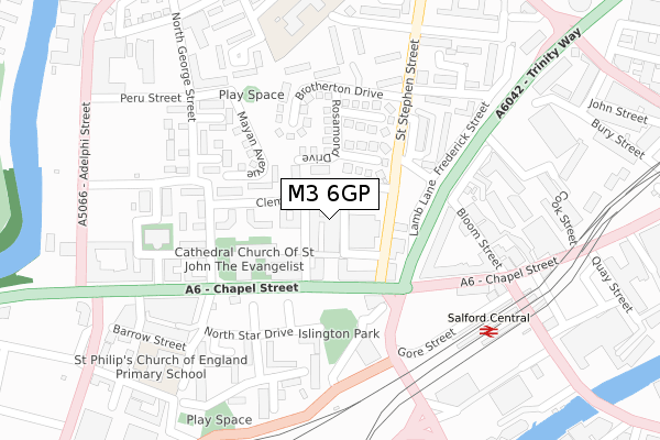 M3 6GP map - large scale - OS Open Zoomstack (Ordnance Survey)