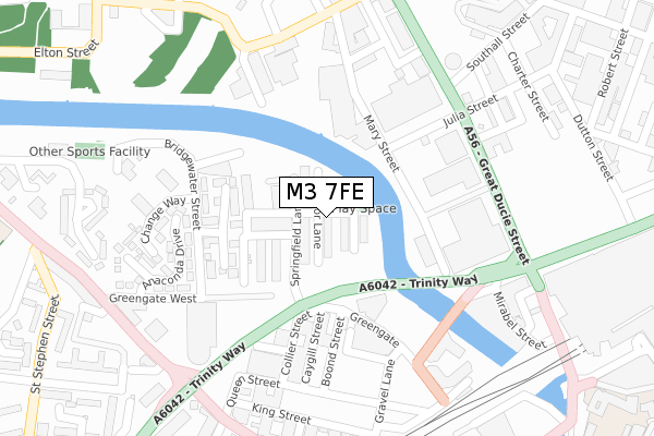 M3 7FE map - large scale - OS Open Zoomstack (Ordnance Survey)